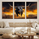 Longhorn Canvas Wall Art Canvas Print – Framed Bold Bull