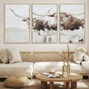 Longhorn Wall Art Canvas Print – Framed Western Cow Rustic