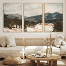Mountain Landscape Wall Art Canvas Print – Framed Snowy