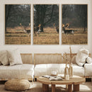 Deer Wall Art Canvas Print – Framed Rustic Wildlife Stags