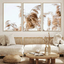 Pampas Grass Wall Art Canvas Print – Framed Neutral Tones