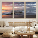 Golden Hour Wall Art Canvas Print – Framed Tranquil Waves