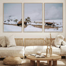 Bison Wildlife Wall Art Canvas Print – Framed Snowy Prairie
