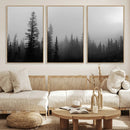 Misty Pines Wall Art Canvas Print – Framed Woodland
