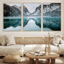 Mountain Lake Wall Art Canvas Print – Framed Toblacher See
