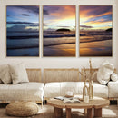 Beach Sunset Wall Art Canvas Print – Tropical Ocean Waves