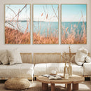 Coastal Grass Landscape Wall Art Canvas Print – Golden