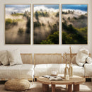 Tranquil Forest Scene Wall Art Canvas Print – Framed Moody