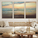 Sunset Seascape Wall Art Canvas Print – Framed Pastel Ocean