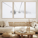 Ski Lift Wall Art Canvas Print – Snowy Alpine Landscape