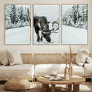 Moose Snow Wall Art Canvas Print – Framed Winter Wildlife by MyGreatCanvas | Canvas Wall Art Prints | Photo Prints & Wall Decor