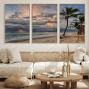 Tropical Storm Wall Art Canvas Print – Framed Moody Beach