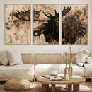 Moose Canvas Wall Art — Rustic Wildlife Painting Print | by MyGreatCanvas | Canvas Wall Art Prints | Photo Prints & Wall Decor
