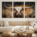 Abstract Longhorn Bull Wall Art Canvas Print – Vintage by MyGreatCanvas | Canvas Wall Art Prints | Photo Prints & Wall Decor