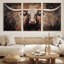 Rustic Longhorn Bull Wall Art Canvas Print – Vintage Western by MyGreatCanvas | Canvas Wall Art Prints | Photo Prints & Wall Decor