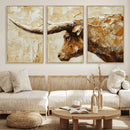 Rustic Longhorn Bull Wall Art Canvas Print – Vintage Western by MyGreatCanvas | Canvas Wall Art Prints | Photo Prints & Wall Decor