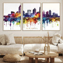 Atlanta Skyline Wall Art Canvas Print – Framed Colorful