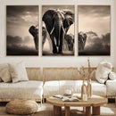 Elephant Family Wall Art Canvas Print, Framed Elephant Wall
