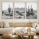 Black White Arizona Desert Canvas Wall Art Cactus Farmhouse