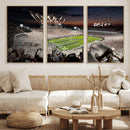 Epic Night Football Stadium Wall Art Canvas Print, Fireworks