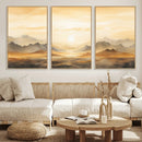 Sepia Color Abstract Mountain Wall Art Canvas Print