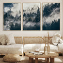 Foggy Pine Forest Wall Art – Framed Black White Nature by MyGreatCanvas | Canvas Wall Art Prints | Photo Prints & Wall Decor