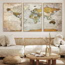 Personalized World Map Canvas Print – Colorful Watercolor