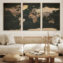 Vintage World Map Canvas Wall Art – Framed Travel Map for by MyGreatCanvas | Canvas Wall Art Prints | Photo Prints & Wall Decor