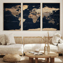 World Map Canvas Print – Detailed Map of the World Wall Art by MyGreatCanvas | Canvas Wall Art Prints | Photo Prints & Wall Decor