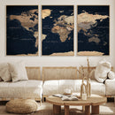 World Map Canvas Print – Detailed Map of the World Wall Art