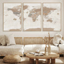 Framed Large World Map Canvas Print for Office Decor by MyGreatCanvas | Canvas Wall Art Prints | Photo Prints & Wall Decor