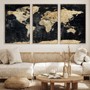 Framed Large World Map Wall Art Canvas Print for Living Room by MyGreatCanvas | Canvas Wall Art Prints | Photo Prints & Wall Decor