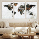 Large World Map Canvas Print – Framed Travel Map Wall Art