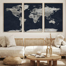 Colorful Watercolor World Map Canvas Print – Vibrant Framed