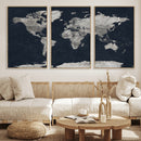 Colorful Watercolor World Map Canvas Print – Vibrant Framed