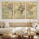 Vintage World Map Wall Art | Ready to Hang and Framed by MyGreatCanvas | Canvas Wall Art Prints | Photo Prints & Wall Decor