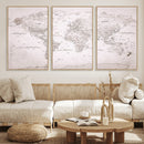 World Map Canvas Print – Detailed Map of the World Wall Art