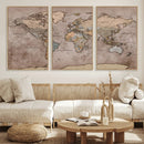 Grunge World Map Canvas Wall Art - Vintage Aged World Map by MyGreatCanvas | Canvas Wall Art Prints | Photo Prints & Wall Decor