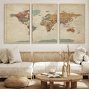World Map Wall Art Canvas Print, Framed Rustic Atlas Art by MyGreatCanvas | Canvas Wall Art Prints | Photo Prints & Wall Decor
