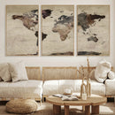 World Map Canvas Print – Detailed Map of the World Adventure