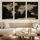 Push Pin World Map Canvas Wall Art Print, Interactive Travel