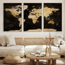 Extra Large World Map Canvas Print – Detailed Map Classic
