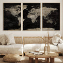 Detailed World Map Wall Art Print - Large Framed World Map