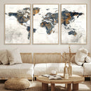 World Map Wall Art Canvas Print for Office Wall Decor by MyGreatCanvas | Canvas Wall Art Prints | Photo Prints & Wall Decor