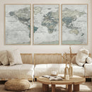 Neutral Vintage World Map Canvas Wall Art Print, Classic Map by MyGreatCanvas | Canvas Wall Art Prints | Photo Prints & Wall Decor