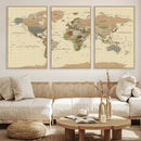 Extra Large World Map Canvas Print – Detailed Map of the by MyGreatCanvas | Canvas Wall Art Prints | Photo Prints & Wall Decor