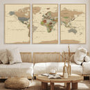Extra Large World Map Canvas Print – Detailed Map of the