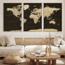 World Map Canvas Print – Framed World Map Wall Art for