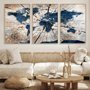 Rustic World Map Canvas Print – Framed Wall Art for Couples, by MyGreatCanvas | Canvas Wall Art Prints | Photo Prints & Wall Decor