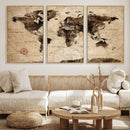World Map Wall Art Canvas Print